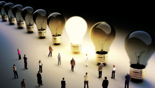 Leading the pack, ingenuity,standing out from the crowd concept.
